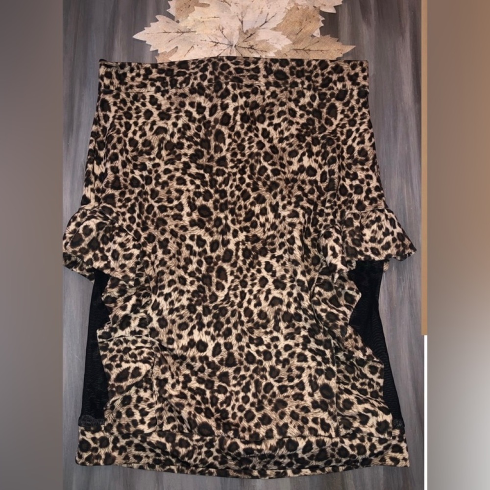 NEW- FashionNova XL Cheetah Mesh Skirt